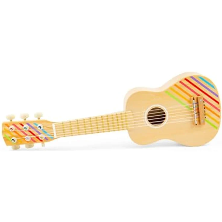 Bigjigs Toys, Holz-Kindergitarre für 3 Jahre, 6 Saiten, sicheres und nachhaltiges Holzspielzeug, authentisches Gitarren-Design, pädagogisches Spielzeug – Bild 1