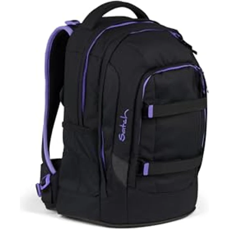 Satch Schulrucksack Pack, aus 100% recycelten PET-Flaschen, mit Organizer und verstellbarem Tragesystem, schwarz – Bild 8