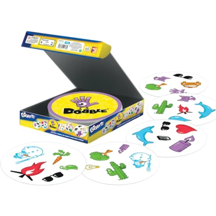 Asmodee Dobble Giant Brettspiel, große Karten Ø 24,5 cm, 4 Mini-Spiele für alle Altersgruppen – Bild 3