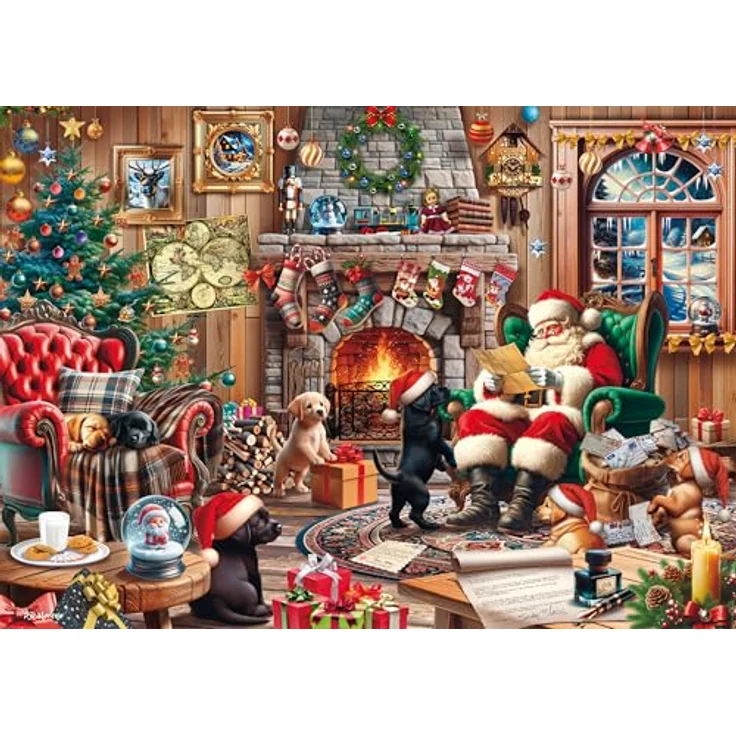 Schmidt Spiele 58872 Gemütliche Weihnachten, 1000 Teile Puzzle, 69,3 x 49,3 cm, spezielle Pappe mit perfekter Passgenauigkeit, empfohlen ab 12 Jahren – Bild 1
