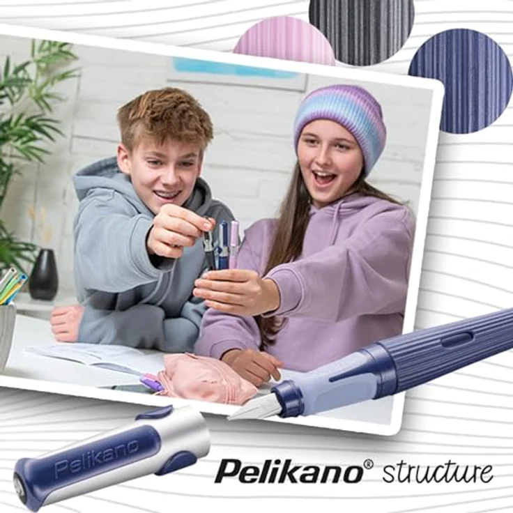 Pelikan Füllfederhalter Pelikano structure, Schulfüller, Rechtshänder, blau – Bild 7