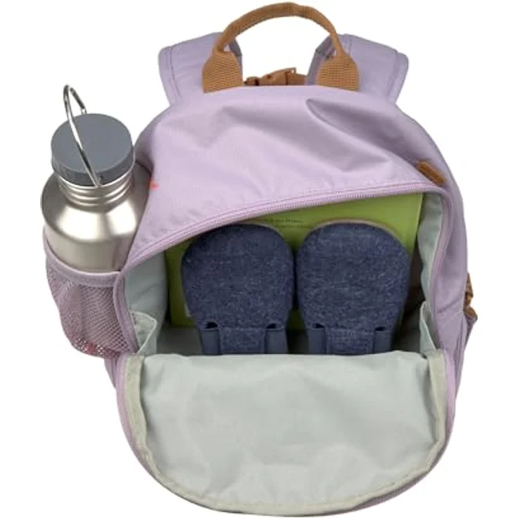 LÄSSIG Kinderrucksack mit Brustgurt Kindergartentasche Kindergartenrucksack 6,5L ab 3 Jahren/Mini Backpack Lilac, gepolsterte Schultergurte, individuell einstellbar, mit verschiedenen Fächern und Namensschild – Bild 3