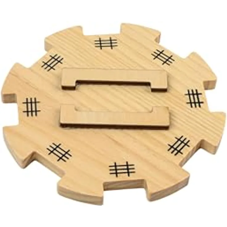 Philos 3631 - Domino Mexican Train Erweiterungs-Set mit 9 Metallzügen, 2 Notizblöcken und Holz Zug-Station für 2-8 Spieler, kompakte Größe 165 x 165 x 12 mm – Bild 4