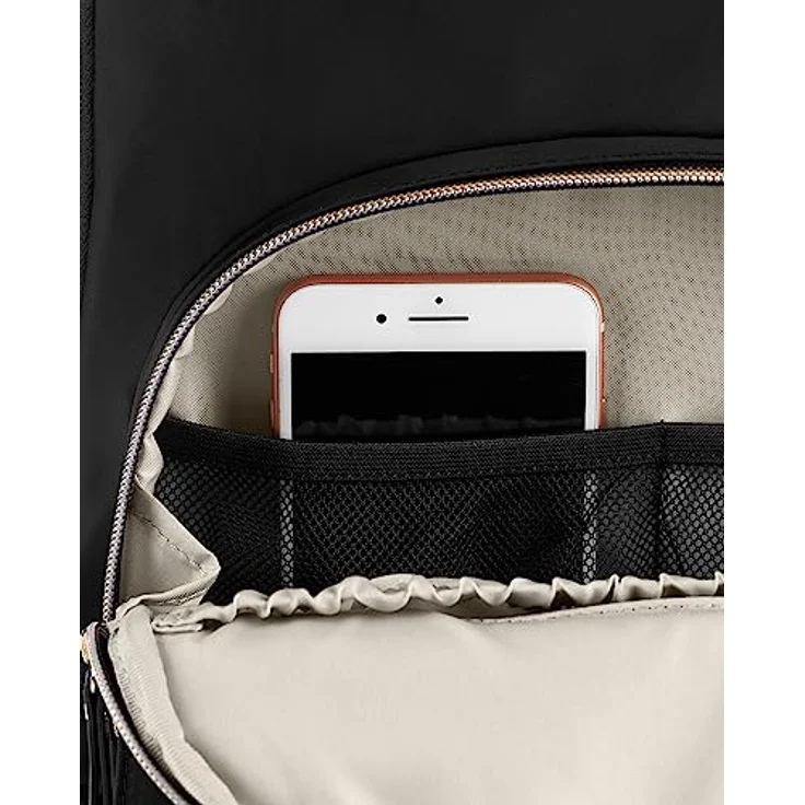 Skip Hop Envi Luxe Eco Wickelrucksack, schwarz, nachhaltig aus recycelten Materialien, 10 Taschen und Fächer, leicht zugängliches Fach für Feuchttücher – Bild 17