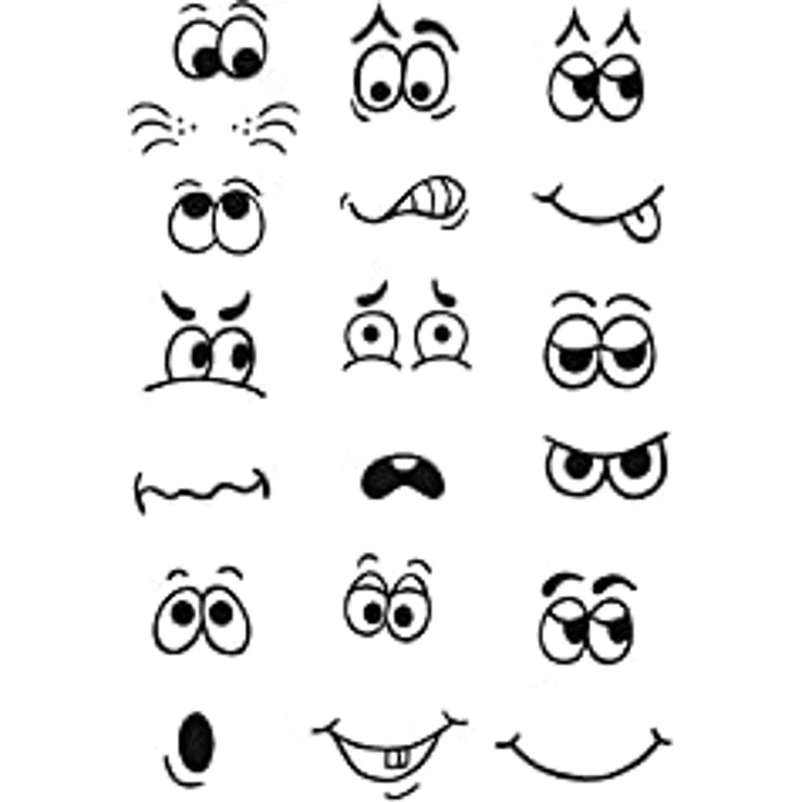 Clear Stamps "Gesichter", 19-teilig