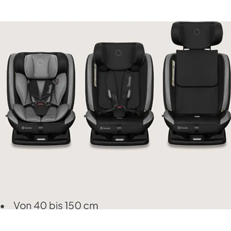 lionelo Autokindersitz AART I-SIZE, 4in1, i-Size, zusätzlicher Seitenschutz, ab Geburt bis 12 Jahre, 0,00 kg bis 50,00 kg – Bild 3