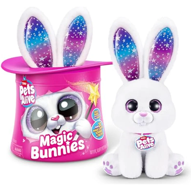 ZURU Zauberkasten Pets Alive Magic Bunnies, interaktives Zauberhase-Set in Weiß mit über 30 Zaubertricks und leuchtenden Ohren – Bild 8