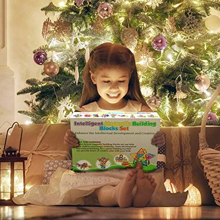 Desire Deluxe Magnetische Bausteine 94PC Konstruktion Bauen Blöcke Set Montessori Spielzeug Teilen für Kinder ab 2 3 4 5 6 7 8 Alter Jahren, Lernspielzeug für Mädchen Jungen Pädagogisches Geschenk – Bild 8