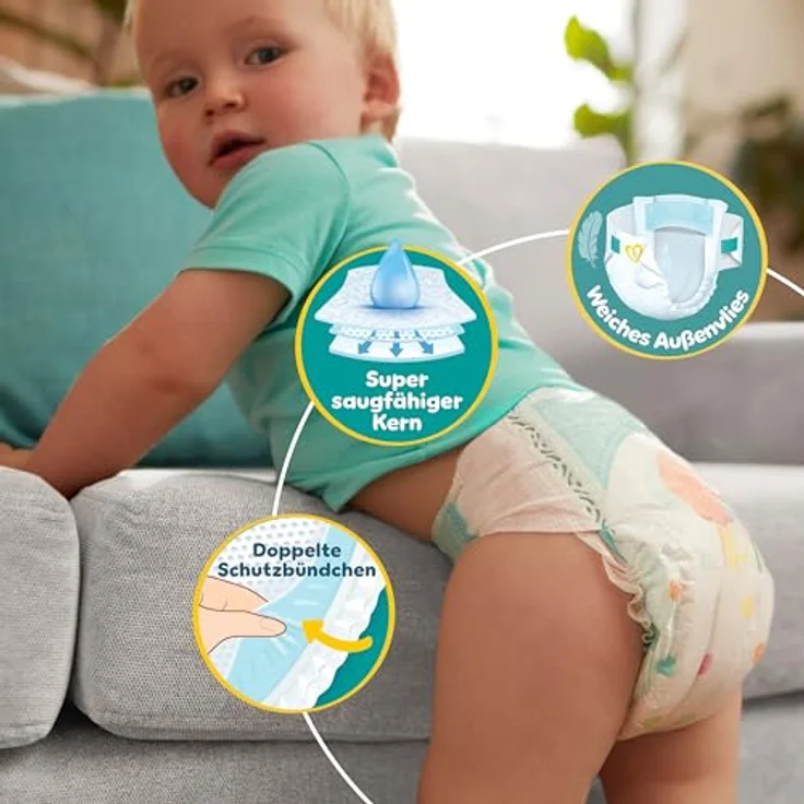Pampers Baby-Dry Größe 7, 132 Windeln, 15kg+, 12 Stunden Auslaufschutz, dermatologisch getestet – Bild 6