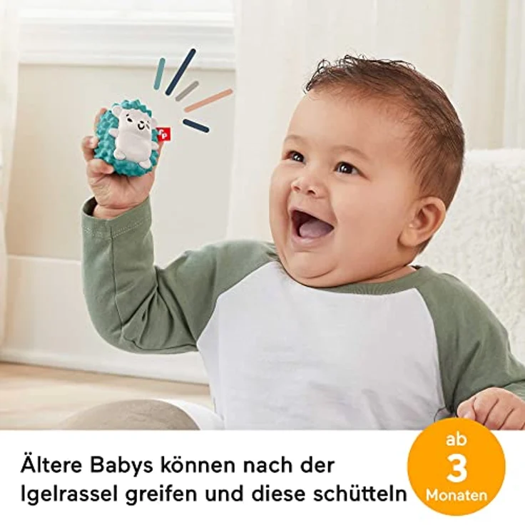 Fisher-Price HJJ16 - Rehkitz Spielkissen zum Spielen in Bauchlage mit Spiegel, BPA-freiem Beißring und süßer Igel-Rassel, Babyspielzeug für Neugeborene ab der Geburt - Preisvergleich – Bild 6