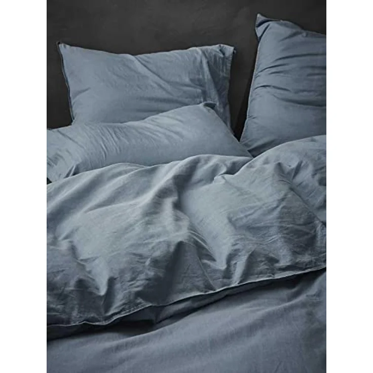 ESSENZA Bettwäsche Guy Blau, 155x220 + 1x 80x80 cm, 100% Baumwollrenforce, nachhaltig und weich – Bild 3