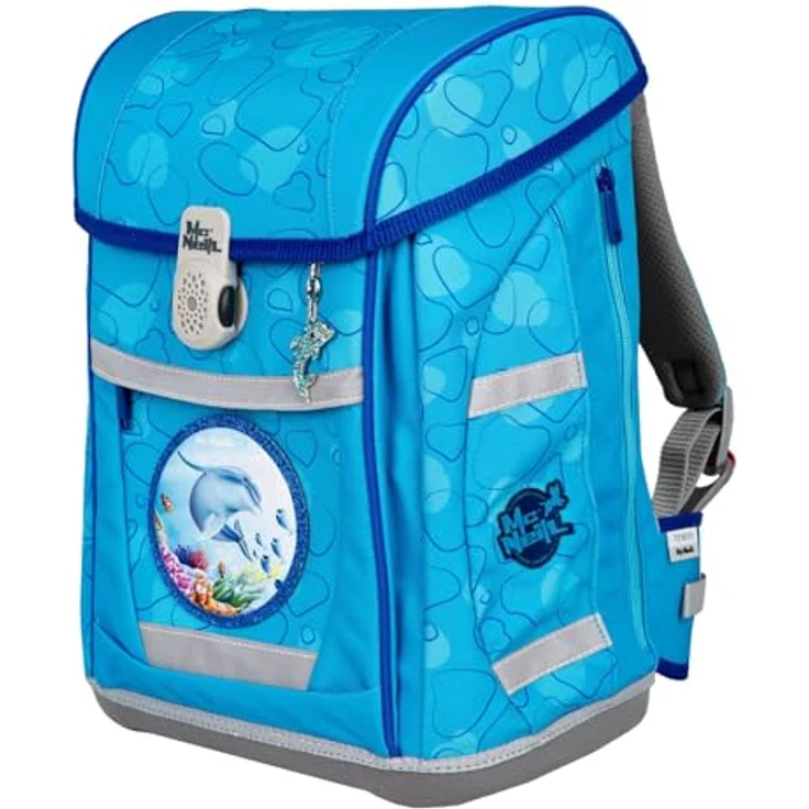 McNeill Schulranzen Tenero, Bubble, 5-tlg. Set mit Federmäppchen, Turnbeutel, Schlamperrolle & Motivmagnet, reflektierendes Magnetschloss, ClickFlex Rückensystem, verstellbare Gurte – Bild 4