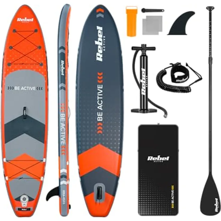 Rebel ACTIVE, Stand Up Paddle 11'6" (350 cm), aufblasbar, max. Tragfähigkeit 170 kg, inkl. Paddel und Zubehör