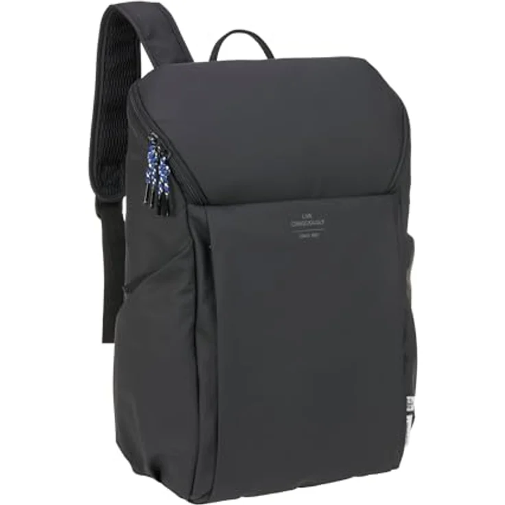 LÄSSIG Baby Wickelrucksack Slender Up Backpack Black mit Wickelunterlage, Kinderwagenbefestigung und Flaschenhalter – Bild 2