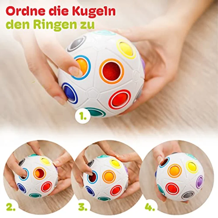 CUBIDI® Original Regenbogenball mit 19 Kugeln - Groß | Geschicklichkeitsspiel für Kinder und Erwachsene | Spannendes Knobelspiel für Mädchen und Jungen ab 6 Jahren – Bild 4