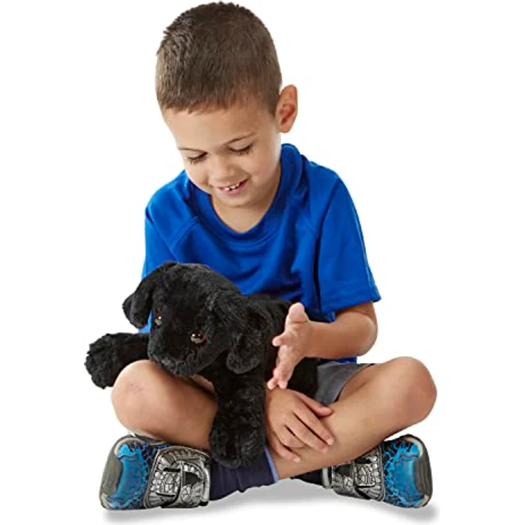Melissa & Doug Schwarze Benson Labrador-Welpe, Stofftier mit abwaschbarer Oberfläche, 25,4 cm, ideal für Kinder von 3 Monaten bis 3 Jahren – Bild 8