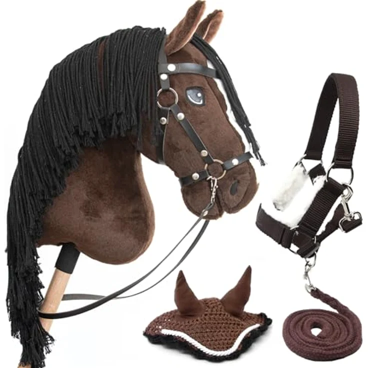 Hobby Horse Land Jump Star A3, Steckenpferd mit Trense und Set, braun, langlebige Materialien für jahrelangen Spielspaß – Bild 1