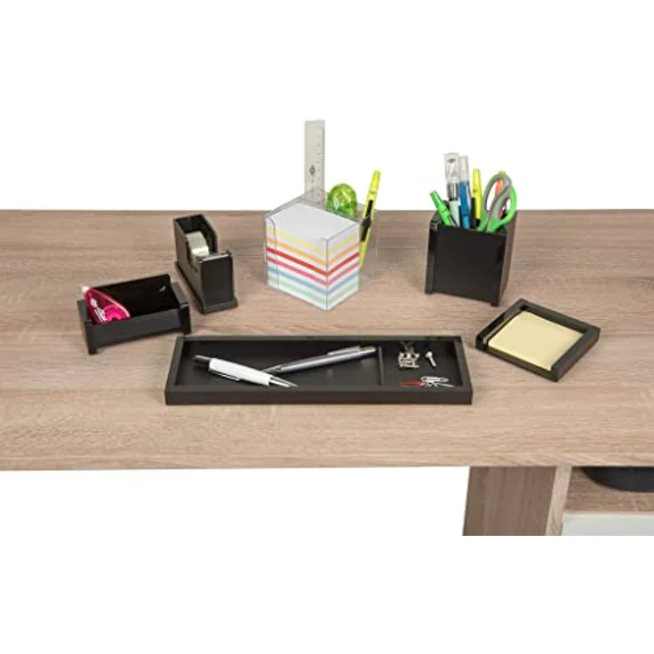 Wedo 270266916 Zettelbox (mit Stiftehalter, 9,5 x 9,5 cm) Kunststoff transparent gefüllt, circa 700 Blatt 5,5 x 9 cm) weiß – Bild 3