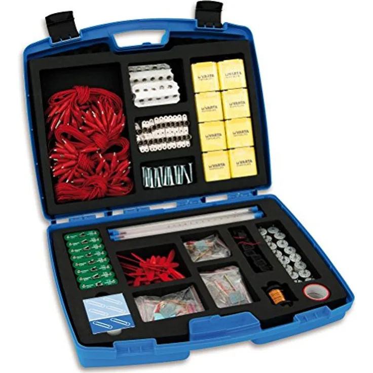 Betzold Experimentier-Koffer "Elektrizität und Stromkreise", 540 Teile für Gruppenexperimente im Physik-Unterricht