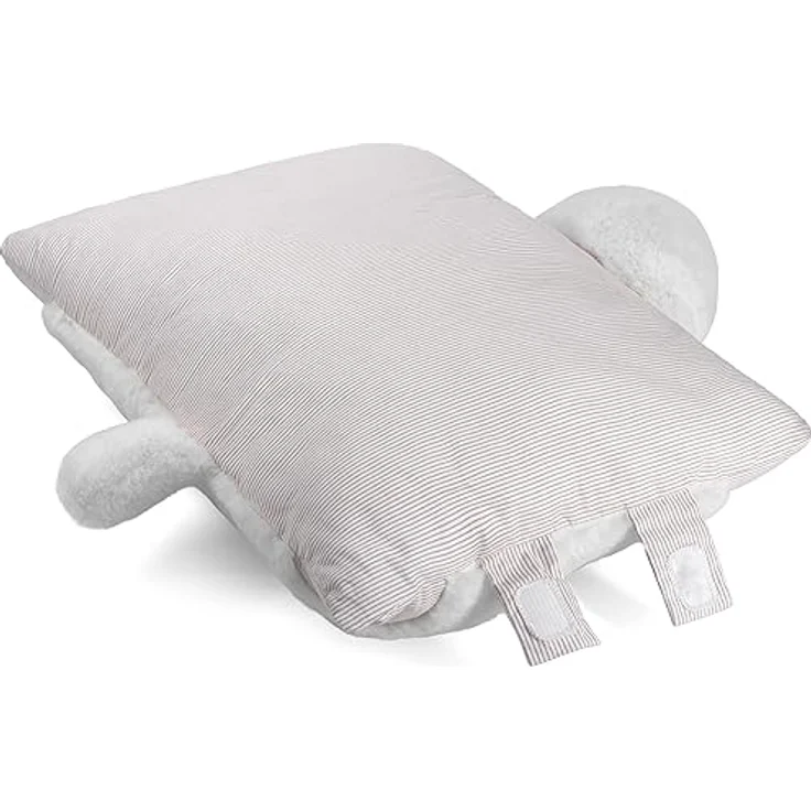 BRUBAKER Kuscheltier-Kissen Faultier - 2 in 1 Stofftier und Kuschelkissen - 40 x 30 cm Dekokissen - aufklappbares Kinder Plüschkissen mit Klettverschluss - Tierkissen Faultierkissen - Grau – Bild 4