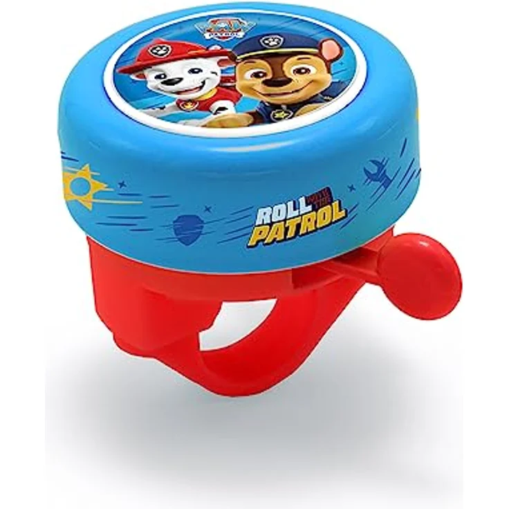 Seven Polska PAW Patrol Fietsbel, Fahrradklingel in Blau mit Marshall und Chase, Ø 55mm für Standardlenker – Bild 2