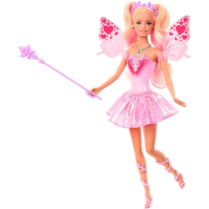 Barbie Anziehpuppe Barbie Fee mit Farbwechseleffekt, Magische Verwandlung von Rosa zu Rot – Bild 1
