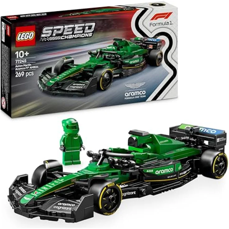LEGO Speed Champions Aston Martin Aramco F1 AMR24 Rennauto - Spielzeug mit Formel 1 Minifigur - baubares Modellauto für Jungen und Mädchen ab 10 Jahren und erwachsene Motorsport Fans 77245 – Bild 1