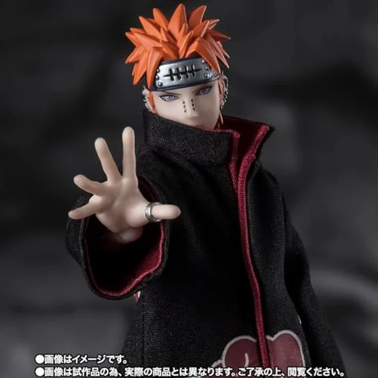 TAMASHII NATIONS Naruto Shippuden Pain Tendo - Six Path Rinnegan, S.H.Figuarts Actionfigur mit Akatsuki Umhang und optionalen Handteilen – Bild 2