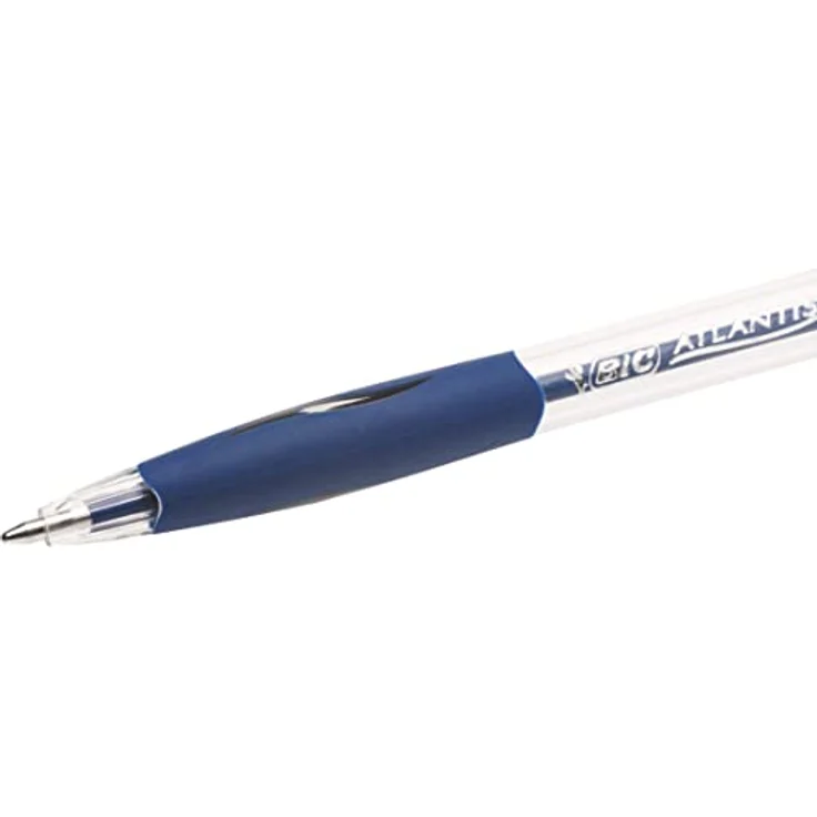 Bic Atlantis Classic, Nachfüllbarer Kugelschreiber mit Clip, ergonomischer Gummigriff, Blau, 36 Stück – Bild 3