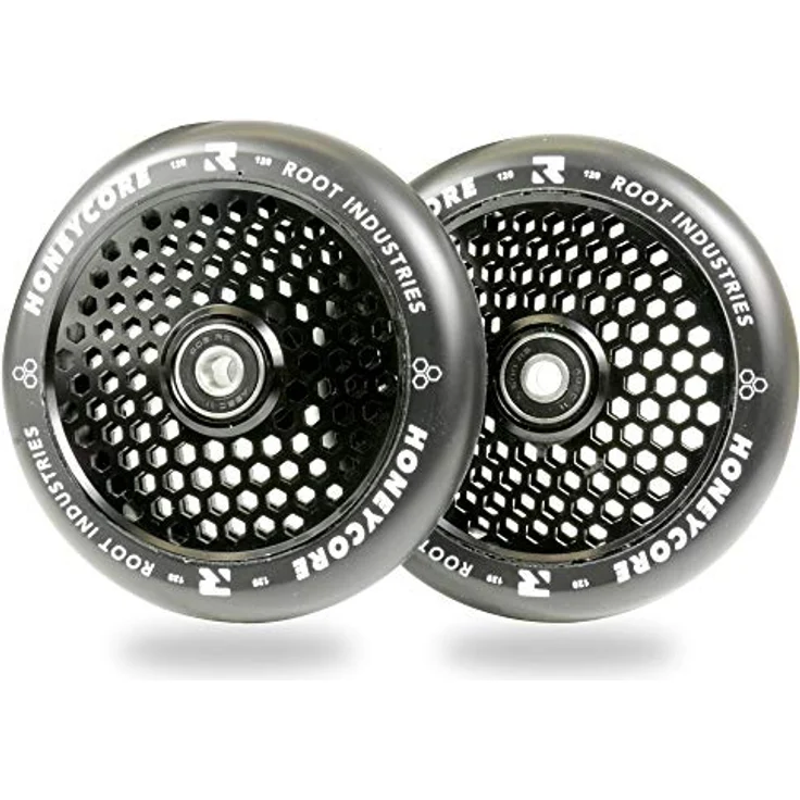 Root Industries Honeycore, Stunt-Scooter Rollen 120mm Schwarz mit Aluminiumkern und ABEC 11 Kugellagern, 2er Pack – Bild 1