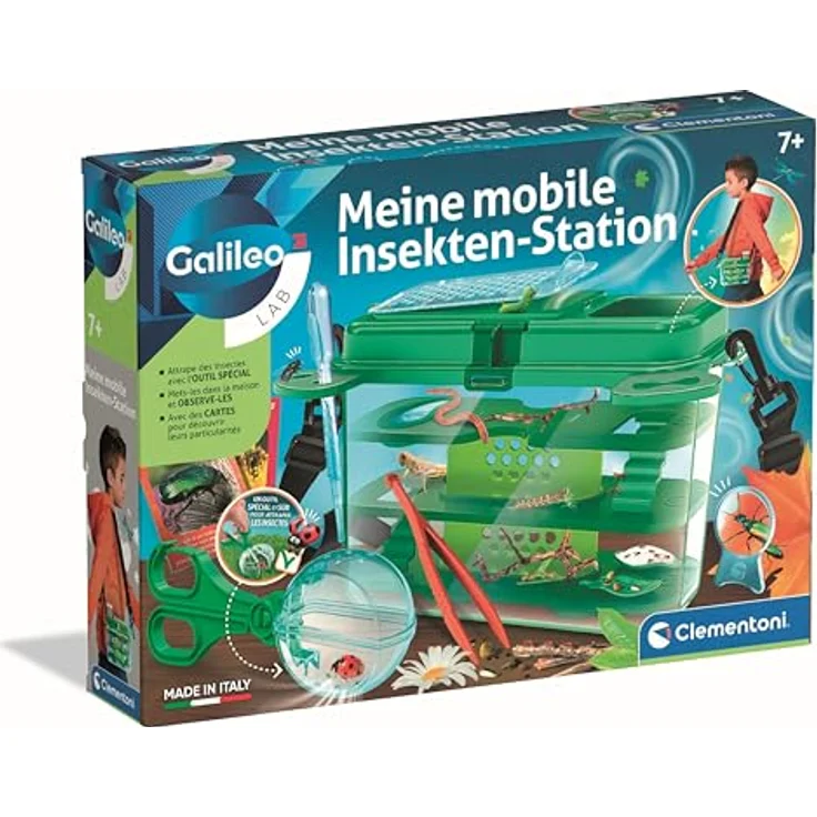 Clementoni Galileo Lab Insekten-Forscher-Set, Tragbare Insektenstation mit Faunabox, Lupe, Pinzette & Zubehör für Kinder ab 7 Jahren – Bild 1