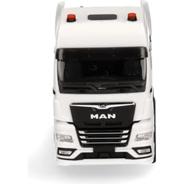 Herpa LKW Modell Man TGX GX, 4-achs Schwerlastzugmaschine (luftgefedert, 8x4), weiß, Miniatur im Maßstab 1:87, Sammlerstück aus Kunststoff, Made in Germany – Bild 4
