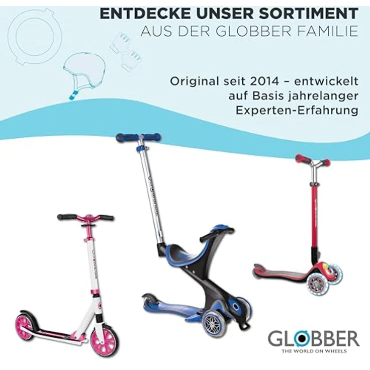 Globber Go-Up Active Lights 360, 3-in-1 Scooter für Kinder, faltbar mit LED-Beleuchtung, höhenverstellbarem Sitz und Lenker, blau – Bild 9