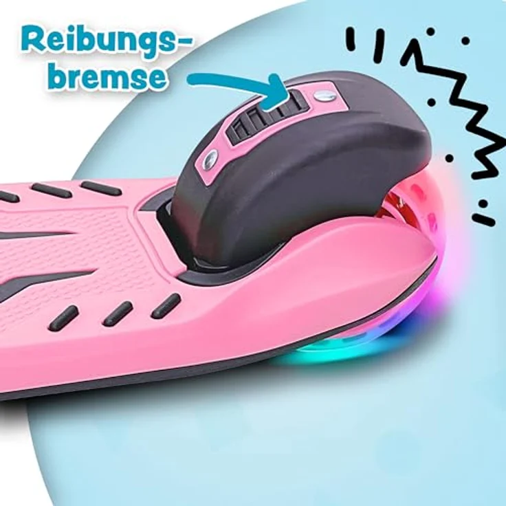 Apollo Kinderscooter KidsPro4 LED Roller - Pink, höhenverstellbar, mit leuchtenden LED-Rollen, für Kinder ab 3 Jahre, belastbar bis 60 kg – Bild 5