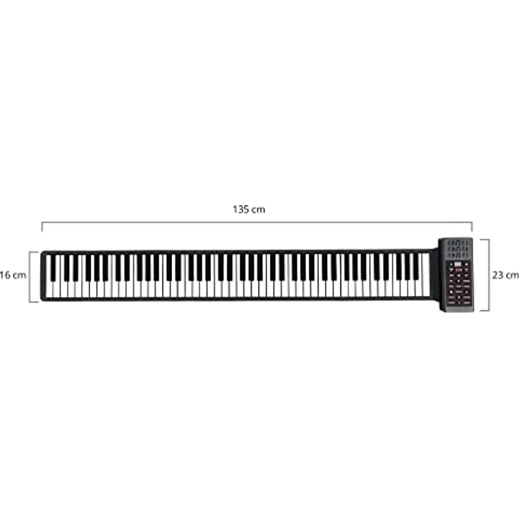 McGrey RA-88 Rollpiano - Faltbares Klavier zusammenrollbar für Transport - Li-Ionen Akku - Praktisch & leicht - Inkl. Ladekabel und Pedal – Bild 4
