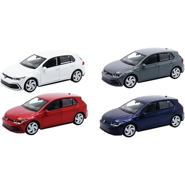 Toi-Toys Volkswagen Golf 8 GTI Metall Modellauto 11,5 cm, Weiss-Metallic, detailgetreu mit Gummireifen und öffnenden Türen – Bild 2
