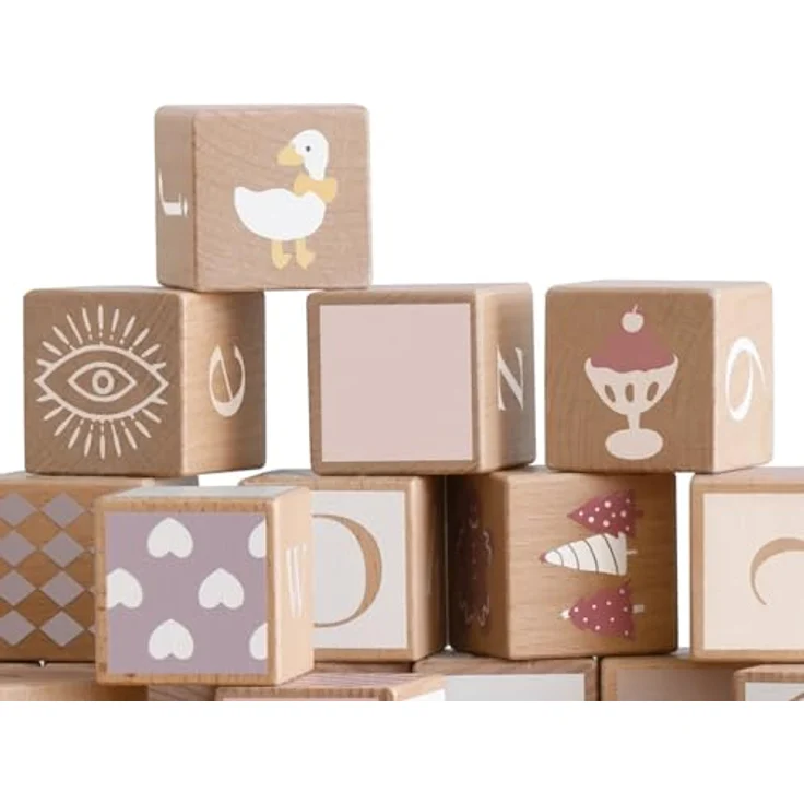 Classic World Wooden Iris Blocks 29 Stück, Holzspielzeug mit Buchstaben, Zahlen und Mustern – Bild 9