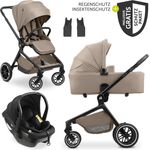 Hauck Move N Care Trio Set, 3in1 Kinderwagen-Set mit i-Size Babyschale Drive N Care, inkl. XXL Zubehörset, Mocha, mit Gratis Mobilitätsgarantie