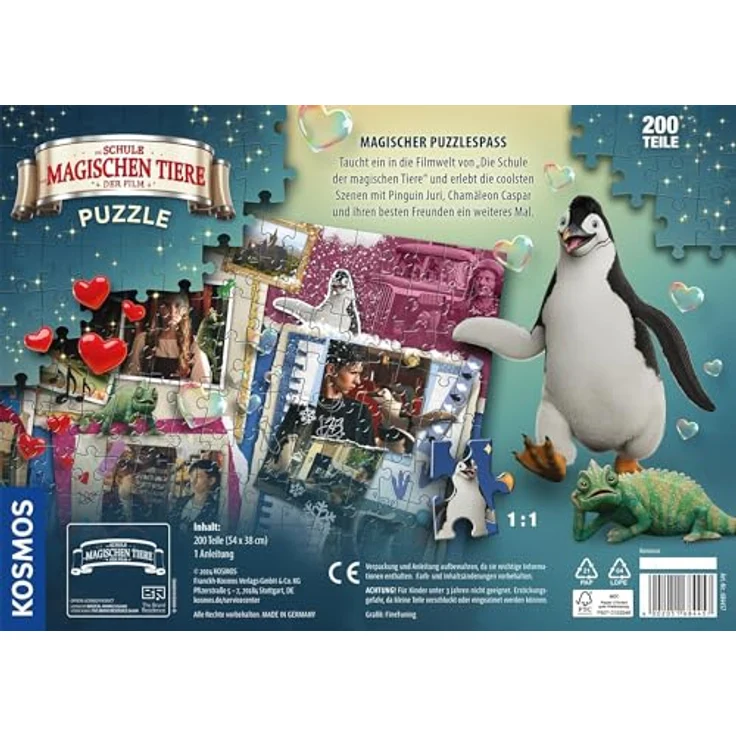Kosmos 684457 Die Schule der magische Tiere Puzzle zum Film, 200 Teile, Romance, Puzzle ab 8 Jahre für Mädchen und Jungen, hochwertige Puzzlestanze – Bild 2