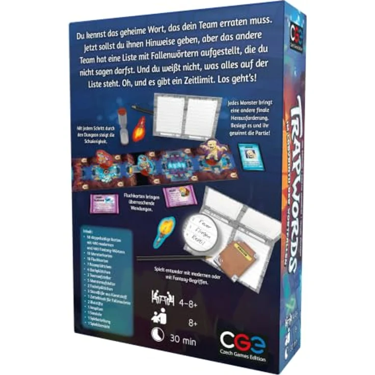 Czech Games Edition Trapwords - Familiäres Ratespiel für 4-8 Spieler, Deutsch, Ab 8 Jahren, spannendes Teamsystem und Dungeon-Abenteuer – Bild 2