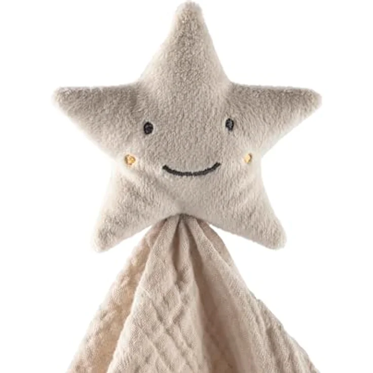 Sterntaler Baby Schmusetuch Stern aus Musselin, mit besticktem Gesicht und Knotendetails, Trösterchen für Jungen und Mädchen, blau – Bild 4