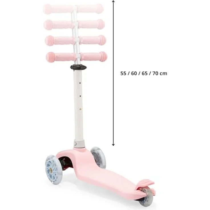 HyperMotion TRINGO Dreirädriger Kinder-Scooter mit LED-Rädern – höhenverstellbar, ab 3 Jahren, Rosa – Bild 6