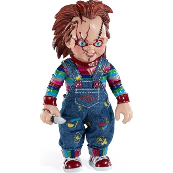The Noble Collection Biegbares Kinderspiel Chucky, detailgetreue Sammelfigur mit Messerzubehör, ca. 14 cm groß