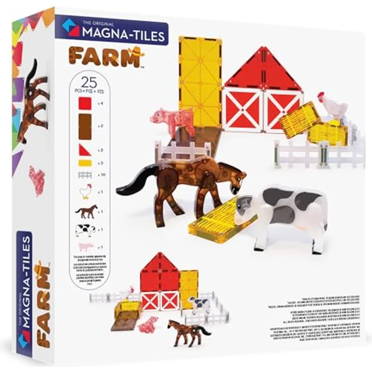 Magna-Tiles Boerderij Set, Magnetische Baukästen mit 25 Teilen für kreatives Spielen – Bild 2