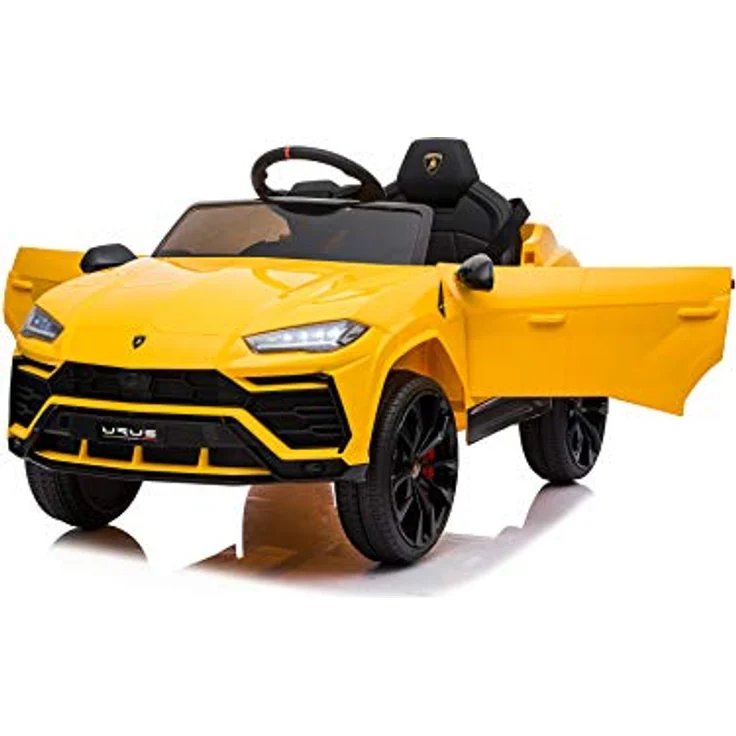 FINOOS Lambo Urus Elektroauto für Kinder, 2 Motoren, 12-V-Batterie, 2,4-GHz-Fernsteuerung (Gelb) – Bild 2