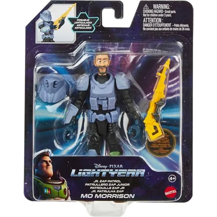 Buzz Lightyear HHJ83 - Authentische Disney und Pixar Lightyear Junior ZAP Patrol Mo Morrison-Actionfigur 12,7 cm, 10 bewegliche Gelenke, Geschoss und Helm, Sammlerstück für Kinder ab 4 Jahren – Bild 8