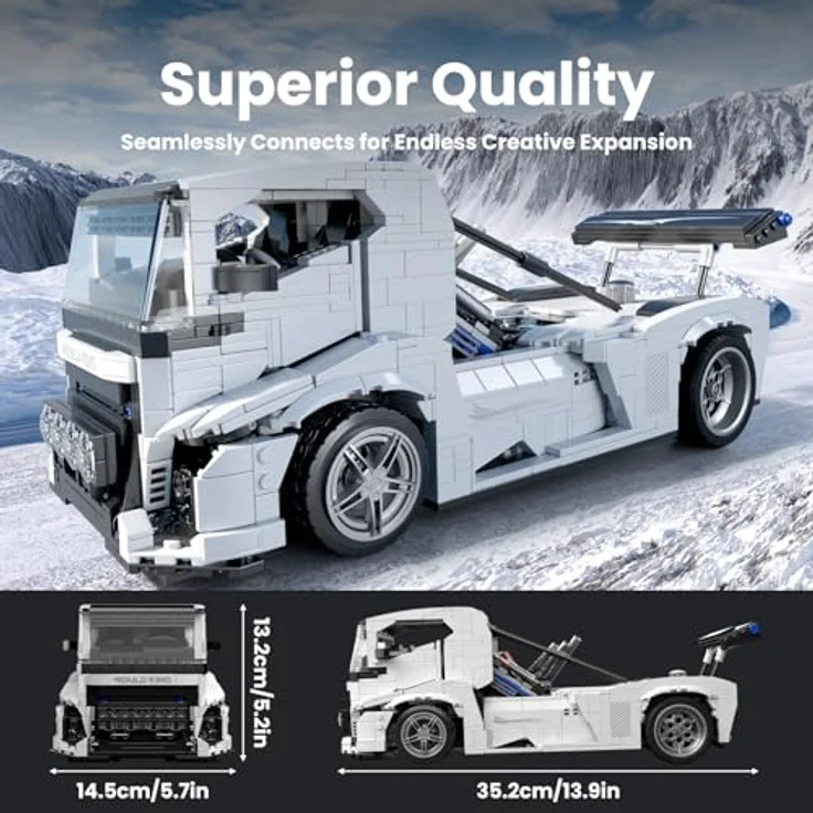 Mould King 10036 Technik Klemmbausteine LKW Knight, Modellbausatz mit 1604 Teilen, Europäischer LKW mit detaillierter Motorrekonstruktion, für Erwachsene ab 14 Jahren – Bild 2