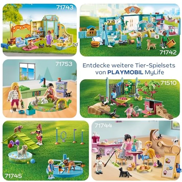 PLAYMOBIL 71753 - Familie mit Hasen - Playmobil my Life, Spielset mit Garten, Tiergehege und Nachbarn – Bild 5