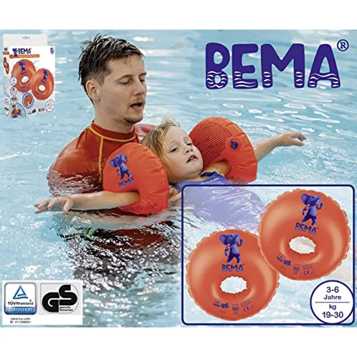 Bema Schwimmflügel Duo Protect, mit Lernkarten und virtuellem Schwimmkurs, Schwimmhilfe - Blau - Preisvergleich – Bild 3