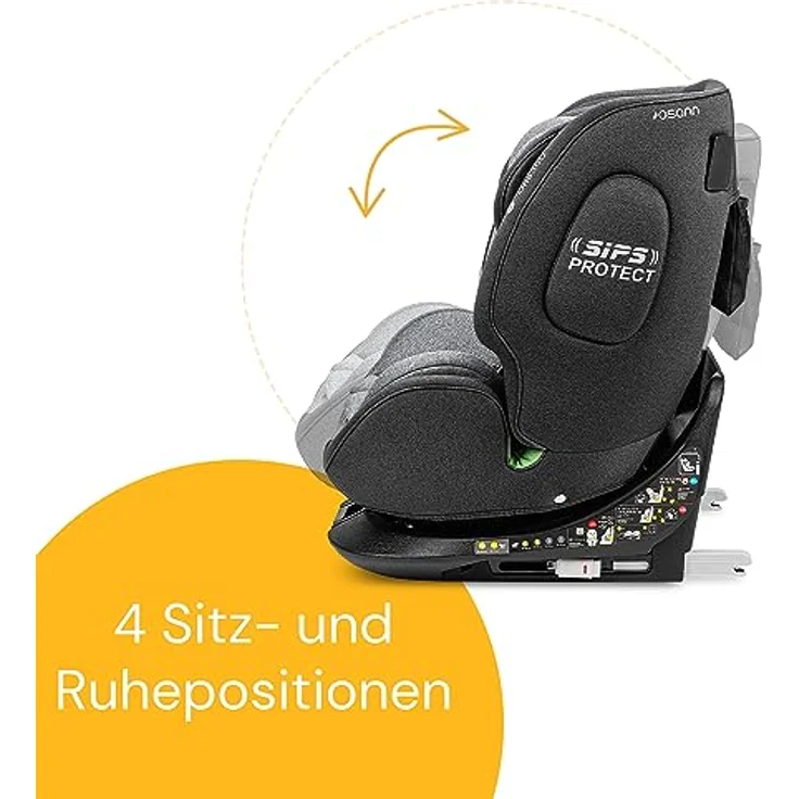 Osann Autokindersitz One360 i-Size, 360 Grad drehbarer Kindersitz Reboarder mit Isofix, ab: Geburt, Modernes Design und hochwertige Verarbeitung, verschiedene Farben – Bild 9